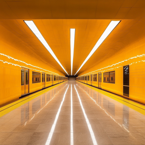 Modern Metro Station in Mexico City with Marble