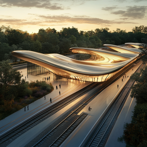 Modern Railway Station Renovation Inspired by Zaha Hadid