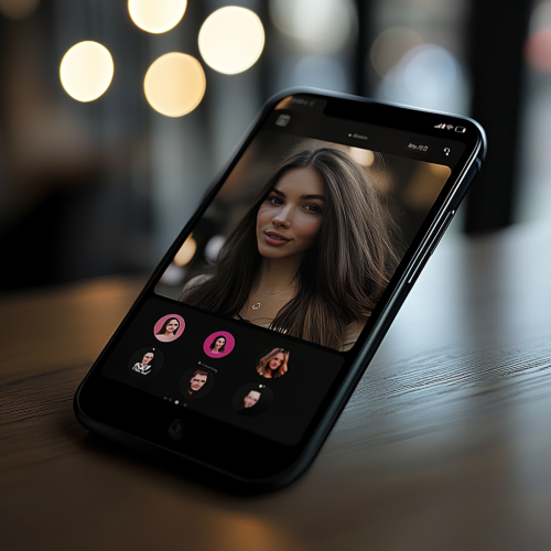 Modern smartphone in professional dating app setting