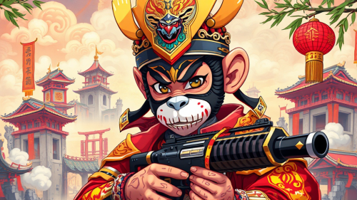 Monkey King in Samurai Mask: Ruined City Adventure