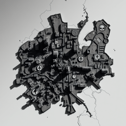 Monochromatic Map of a Dystopian Industrial City