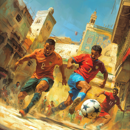 Moroccan Street Football: Exciting Action and Passion