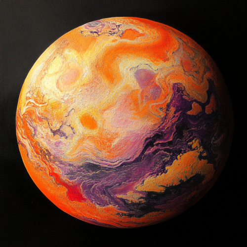 Multicolored Continents on Orange New Planet Multicolored Continents on Orange New Planet