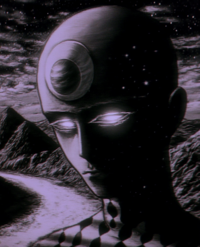 Mysterious Black God with Saturn Eyes