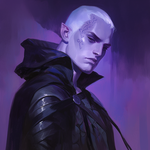 Mysterious Drow Male with Celtic Tattoos