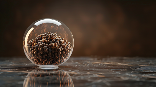 Mystique Kampot Peppercorns in Glass Orb Display