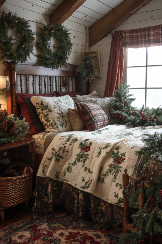Nature-Inspired Christmas Guest Room