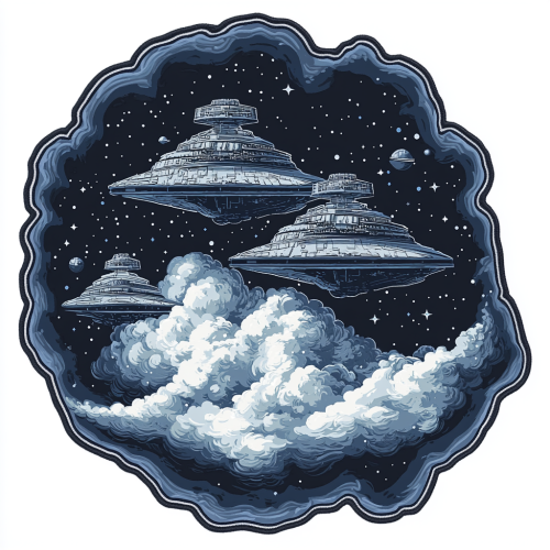 Nebula and Star Destroyer Patch, NASA Style Embroidery