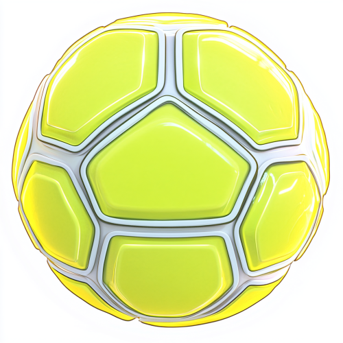 Neon Yellow Soccer Ball with Turtle Shell Design