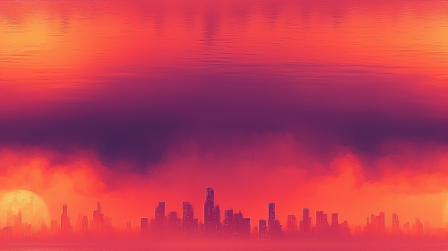 Neon lights illuminate city in cyberpunk style