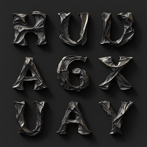 New Alphabet with Organic Shapes and Serif Style