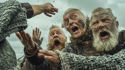 Old Woman Slapping Shocked Vikings, Raw Style