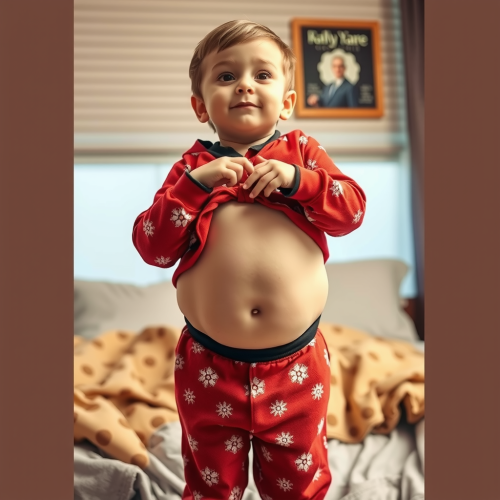Older Brother Pranks Younger with Expanding Belly