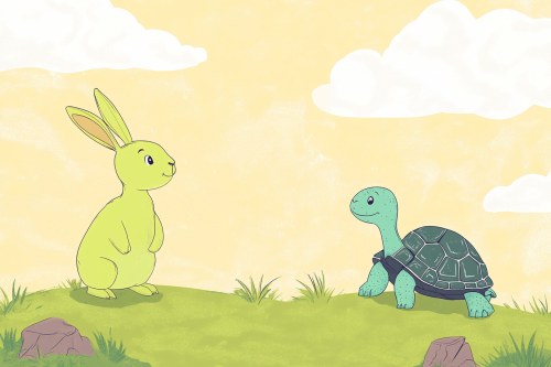 Opposites Illustrated: Fast Hare, Slow Tortoise