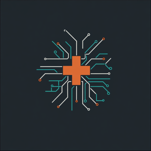 PC Doctor Logo: Simple circuit lines, orange accent.