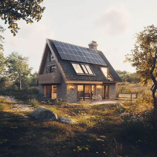 Passive house with natural light, ventilation, sustainable materials