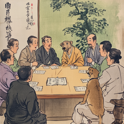 People in casual attire at pet rescue meeting.