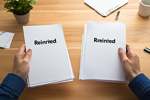 Person holding Original and Revised documents, concept of change