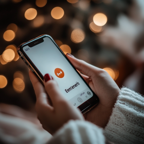 Person reaching for phone to call 911 in urgency