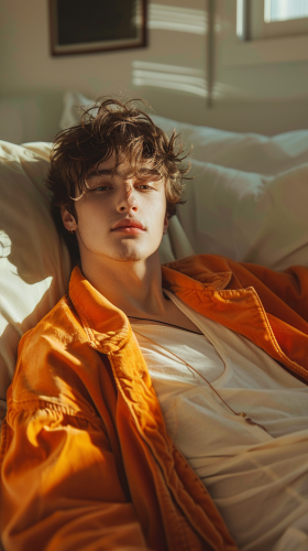 Person relaxes after decision, Canon camera, orange hues. Person relaxes after decision, Canon camera, orange hues.
