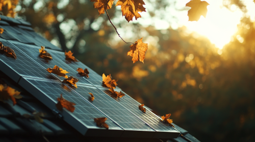 Photo of solar panels on roof of house