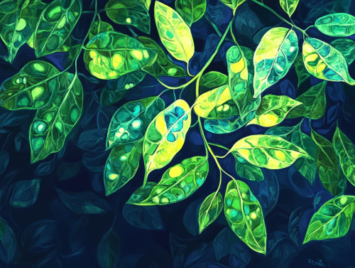 Photosynthesis Process in Vibrant Digital Art