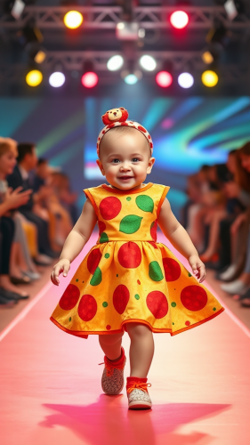 Pizza Baby Struts in Trendy TikTok Outfit