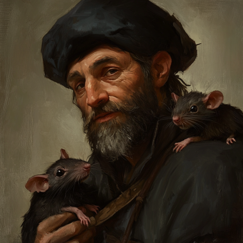 Portrait of Innkeeper in Barovia with Rat-like Features