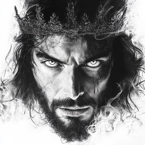 Portrait of Jesus, Warrior with Fiery Eyes