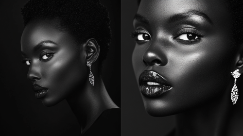 Portrait of Kenyan woman in black and white