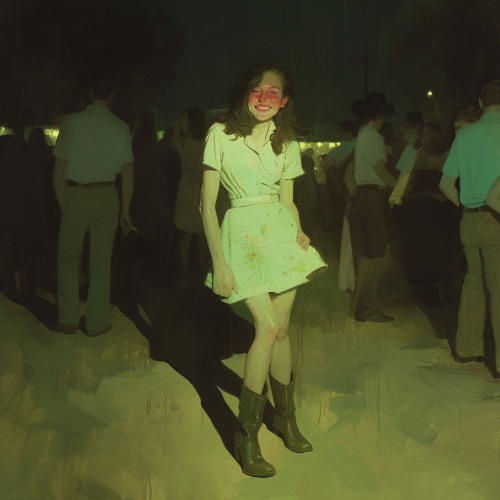 Portrait of Tired, Blissful Country Girl Cheers