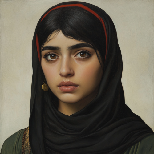 Portrait of Young Assyrian Woman in Melancholy