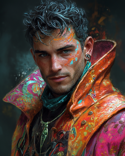 Portrait of Young Male Model in Fantasy RPG
