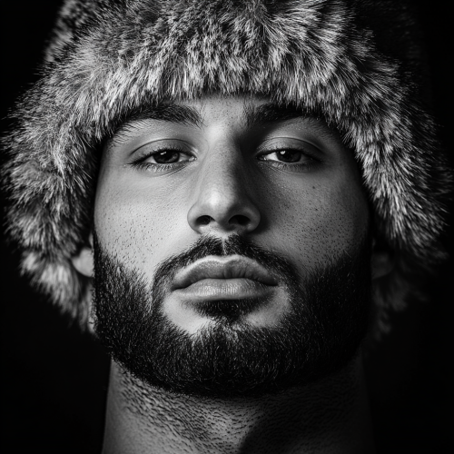 Portrait of a man in fur hat