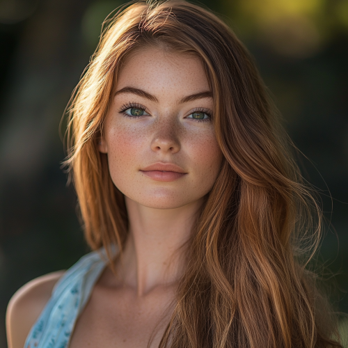 Portrait of a young woman in a village