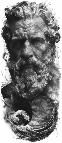 Poseidon Tattoo Design: Hyperrealistic Chicano Style Image Poseidon Tattoo Design: Hyperrealistic Chicano Style Image