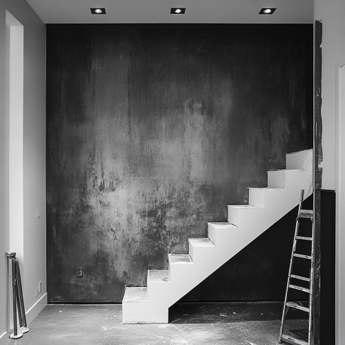 Preparing Modern Home for Sale: Half-Painted Wall