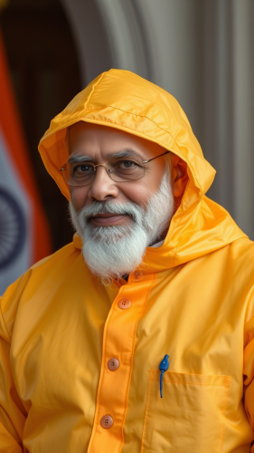 Prime Minister Modi in a Hazmat Suit