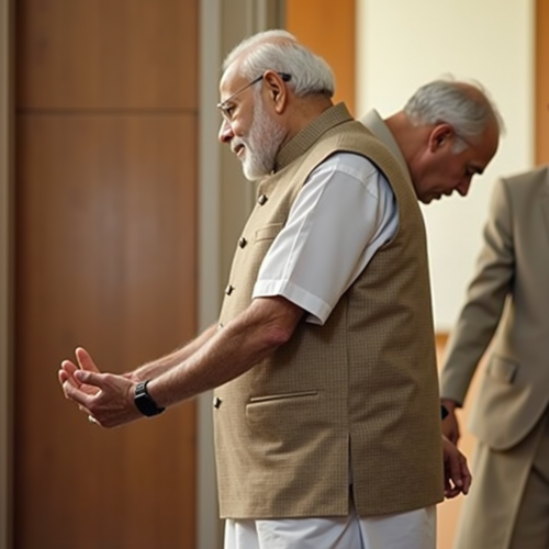 Prime Minister Modi wiping with toilet paper