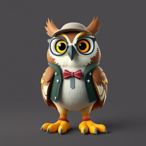 Procasa's Casual Owl Mascot in 3D