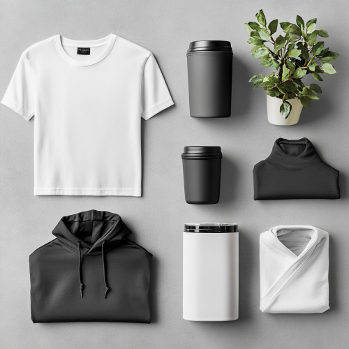Professional blank clothing and mug mockup bundle image