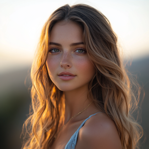 Professional portrait of elegant woman in evening dress.