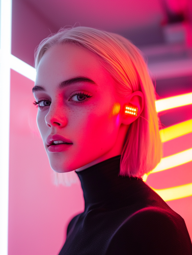 Protagonist Conversing in Futuristic Club, Kiev