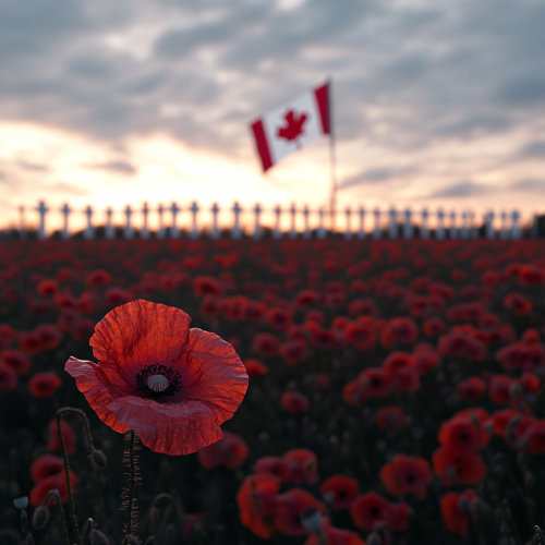 Quiet Field of Red Poppies: Remembering Fallen Soldiers