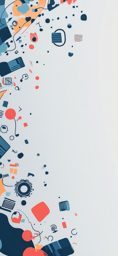 Quirky Tech Elements on Light Gray Background Quirky Tech Elements on Light Gray Background