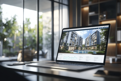 Real Estate Investment Interface on Laptop Screen