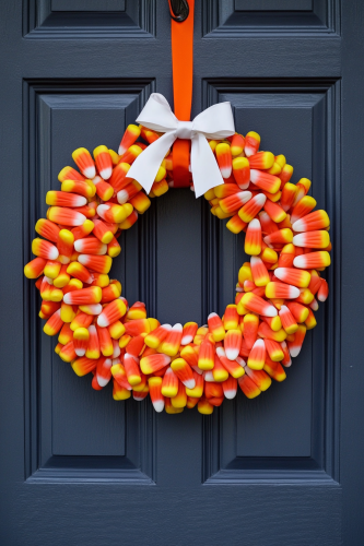 Realistic Candy Corn Wreath for Halloween Décor