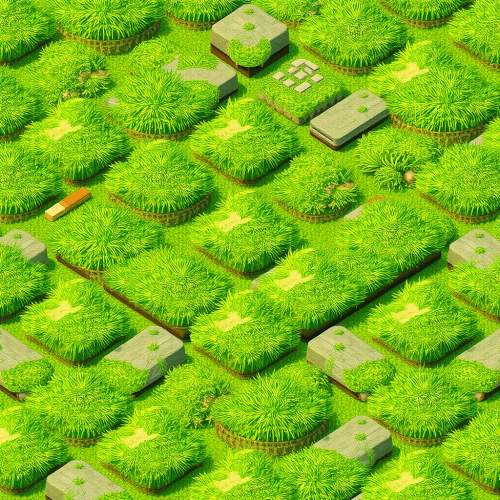 Realistic Ultra-Detailed Grass Game Tiles