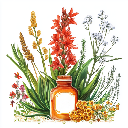 Red Orleans with Aloe Vera and Propolis Illustration