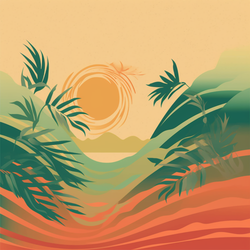 Reggae Album Cover with Pastel Colors and Nature Elements